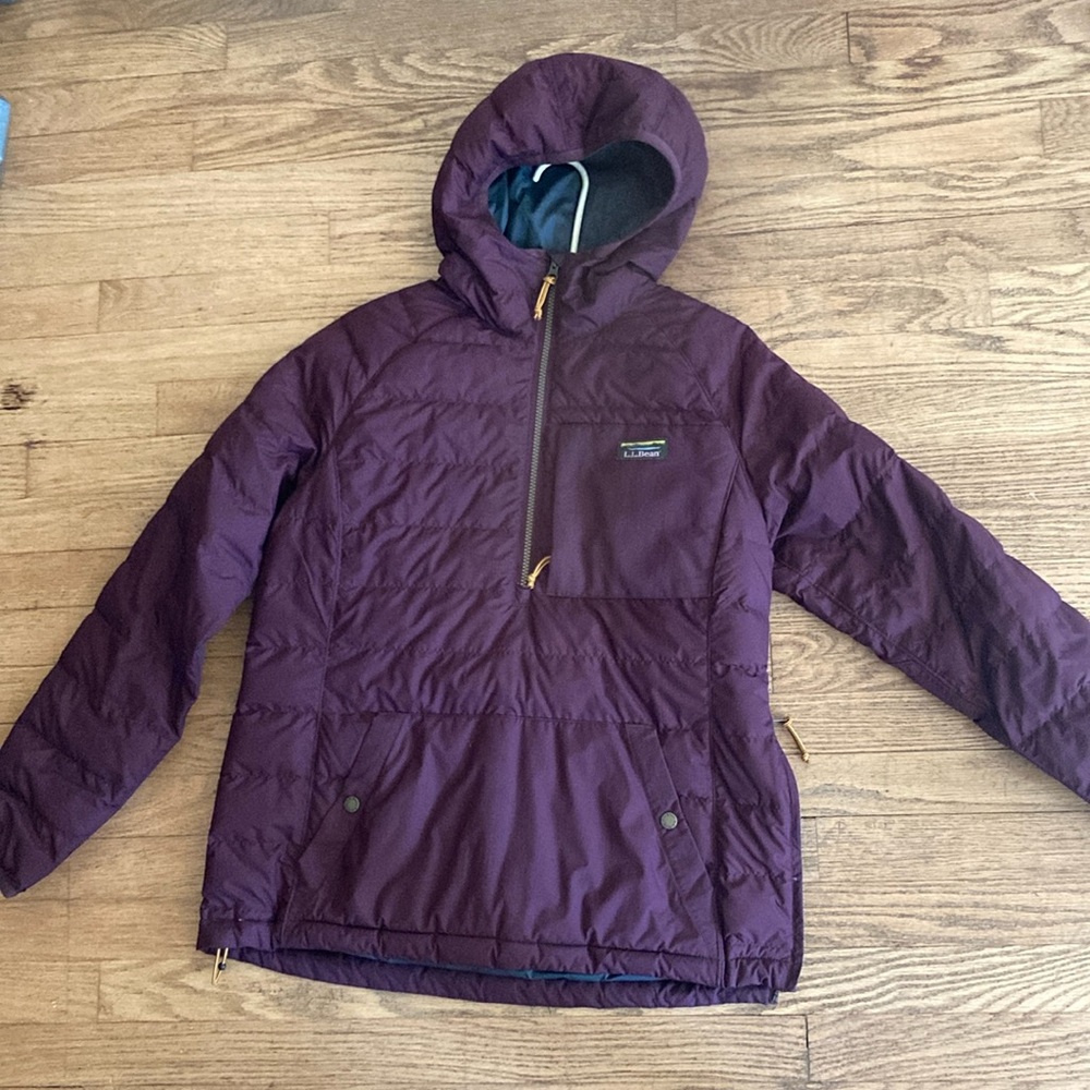 Llbean quarter zip puffy size small